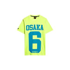 Superdry Póló 'Osaka'  ciánkék / neonzöld