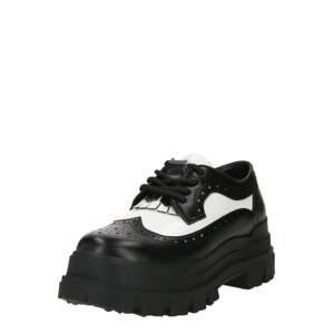 BUFFALO Fűzős cipő 'ASPHA BROGUE'  fekete / fehér