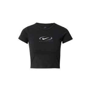 Nike Sportswear Póló 'Swoosh'  szürke / fekete / fehér