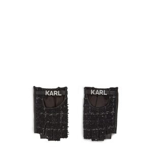 Karl Lagerfeld Rövid ujjú kesztyű 'Essential'  fekete / fehér