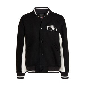 Tommy Jeans Átmeneti dzseki 'Varsity'  fekete / fehér