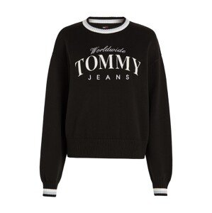 Tommy Jeans Pulóver 'Varsity'  világoskék / fekete / fehér
