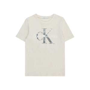 Calvin Klein Jeans Póló  bézs melír / ezüst / fehér