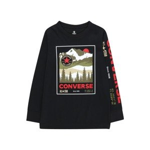 CONVERSE Póló 'MOUNTAIN'  khaki / piros / fekete / fehér