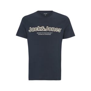 Jack & Jones Plus Póló 'LAKEWOOD'  éjkék / greige / fehér