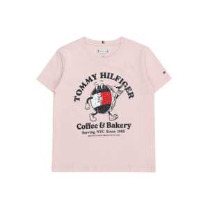 TOMMY HILFIGER Póló  rózsaszín / piros / fekete / fehér