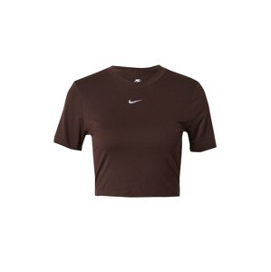 Nike Sportswear Póló 'Essential'  sötét barna / fehér
