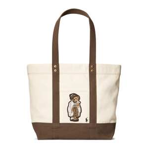 Polo Ralph Lauren Shopper táska  ekrü / barna / fekete / fehér