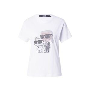 Karl Lagerfeld Póló 'Ikonik 2.0'  testszínű / ezüstszürke / fekete / fehér