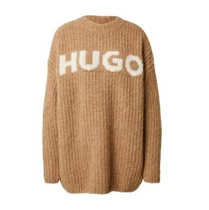 HUGO Red Oversize pulóver  bézs / barna