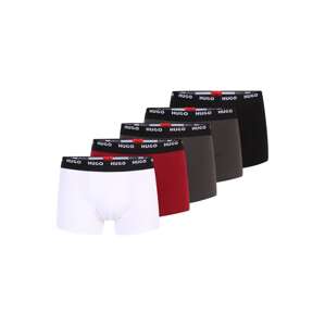 HUGO Red Boxeralsók  sötét barna / piros / fekete / piszkosfehér