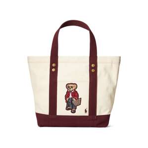 Polo Ralph Lauren Shopper táska  ekrü / tengerészkék / barna / burgundi vörös