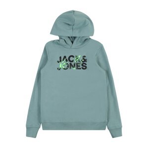 Jack & Jones Junior Tréning póló 'COMMERCIAL'  ciánkék / világoszöld / fekete