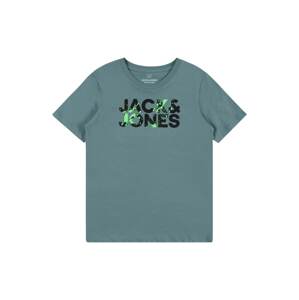 Jack & Jones Junior Póló 'COMMERCIAL'  ciánkék / világoszöld / fekete