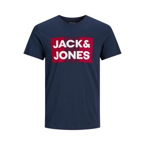 Jack & Jones Junior Póló 'Ecorp'  tengerészkék / gránátalma / fehér