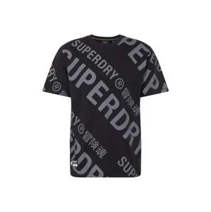 Superdry Póló 'Code Core'  szürke / fekete