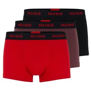 HUGO Red Boxeralsók  piros / burgundi vörös / fekete
