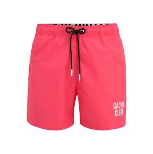 Calvin Klein Swimwear Rövid fürdőnadrágok  sötét-rózsaszín / fehér