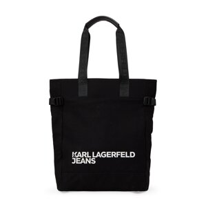 KARL LAGERFELD JEANS Shopper táska 'Utility'  fekete / fehér
