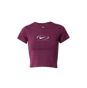 Nike Sportswear Póló 'Swoosh'  világosszürke / bordó / fehér