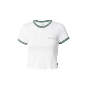 LEVI'S ® Póló 'Graphic Mini Ringer'  világosszürke / alma / fehér