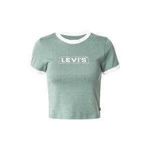 LEVI'S ® Póló 'Graphic Mini Ringer'  menta / ezüst / fehér