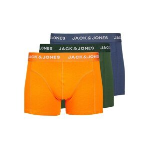 JACK & JONES Boxeralsók 'Kex'  sötétkék / sötétzöld / narancs / fehér