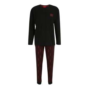 HUGO Red Hosszú pizsama  piros / fekete