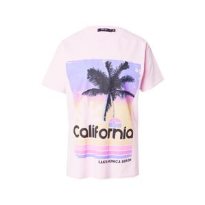 Nasty Gal Oversize póló 'California'  világoslila / rózsaszín / világos-rózsaszín / fekete