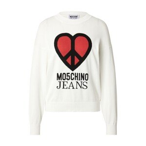 Moschino Jeans Pulóver  piros / fekete / fehér