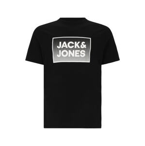 Jack & Jones Plus Póló 'STEEL'  szürke / fekete / fehér