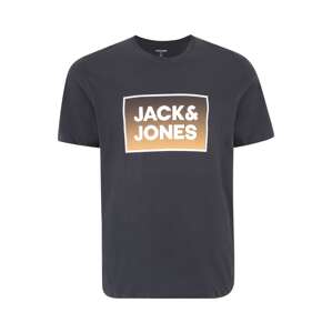 Jack & Jones Plus Póló 'STEEL'  világosbarna / fekete / fehér