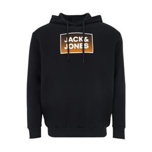 Jack & Jones Plus Tréning póló 'Steel'  sötétkék / világosbarna / fehér