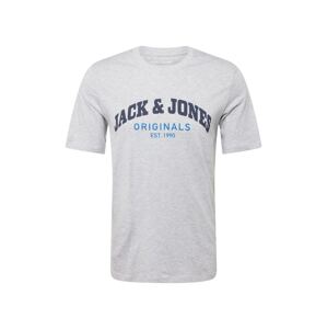 JACK & JONES Póló 'BRAD'  kék / tengerészkék / szürke melír