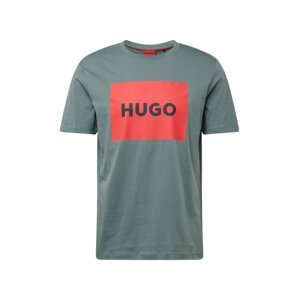 HUGO Red Póló 'Dulive222'  sötétzöld / piros / fekete