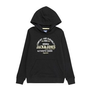 Jack & Jones Junior Tréning póló 'MINDS'  pasztellsárga / fekete / természetes fehér