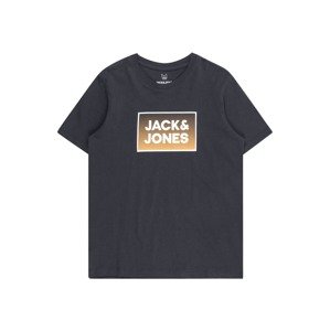 Jack & Jones Junior Póló 'STEEL'  tengerészkék / világos narancs / fehér