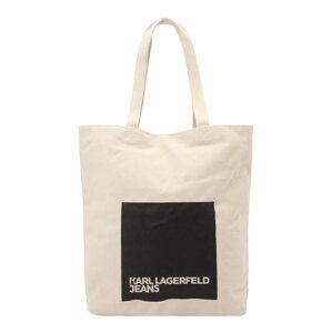 KARL LAGERFELD JEANS Shopper táska  bézs / fekete