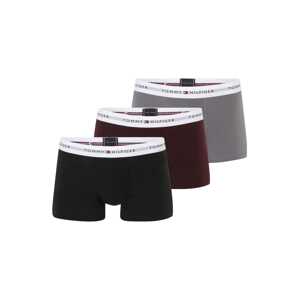 Tommy Hilfiger Underwear Boxeralsók 'Essential'  szürke / burgundi vörös / fekete / fehér