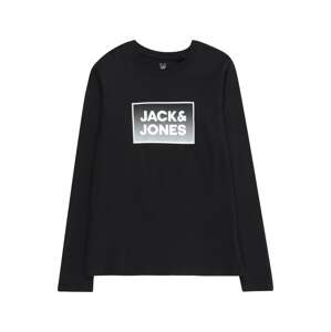 Jack & Jones Junior Póló 'STEEL'  szürke / fekete / fehér
