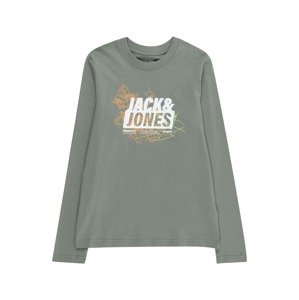 Jack & Jones Junior Póló 'MAP'  olíva / narancs / fehér