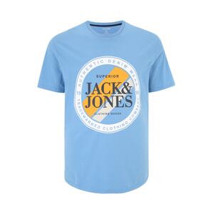Jack & Jones Plus Póló 'LOOF'  világoskék / narancs / fekete / fehér