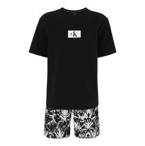 Calvin Klein Underwear Rövid pizsama  fekete / piszkosfehér