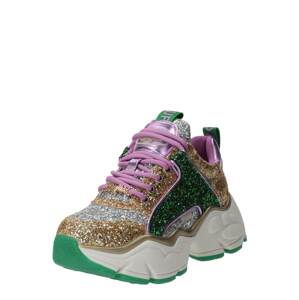 BUFFALO Rövid szárú sportcipők 'BINARY'  arany / zöld / lila / ezüst