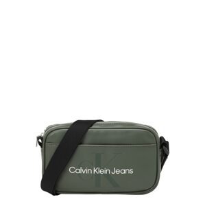 Calvin Klein Jeans Válltáska  sötétzöld / fekete / fehér