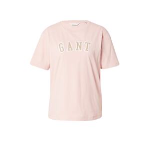 GANT Póló  világosbarna / rózsaszín / fehér