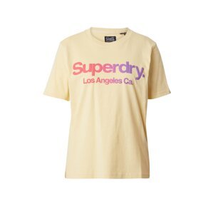 Superdry Póló  világos sárga / lila / világos-rózsaszín
