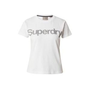 Superdry Póló  sötétszürke / természetes fehér