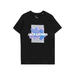 Jack & Jones Junior Póló 'FLORALS'  kék / lila / fekete / fehér