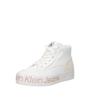 Calvin Klein Jeans Magas szárú sportcipők  bézs / fehér
